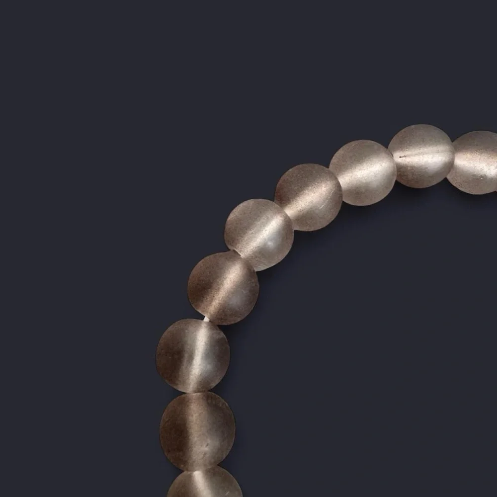 Smoky Frost Glass Bead Bracelet